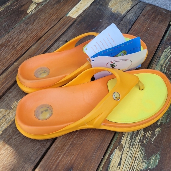 Hawaiian Jellys Ultra Comfort Papaya Unisex Beach Sandals Sz 11 - Picture 4 of 9